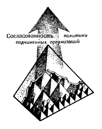 Фиг.3. Структура корпорации при наличии согласованной политики подчиненных организаций.